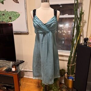 Alberta Ferretti Turquoise Silk Mini Dress